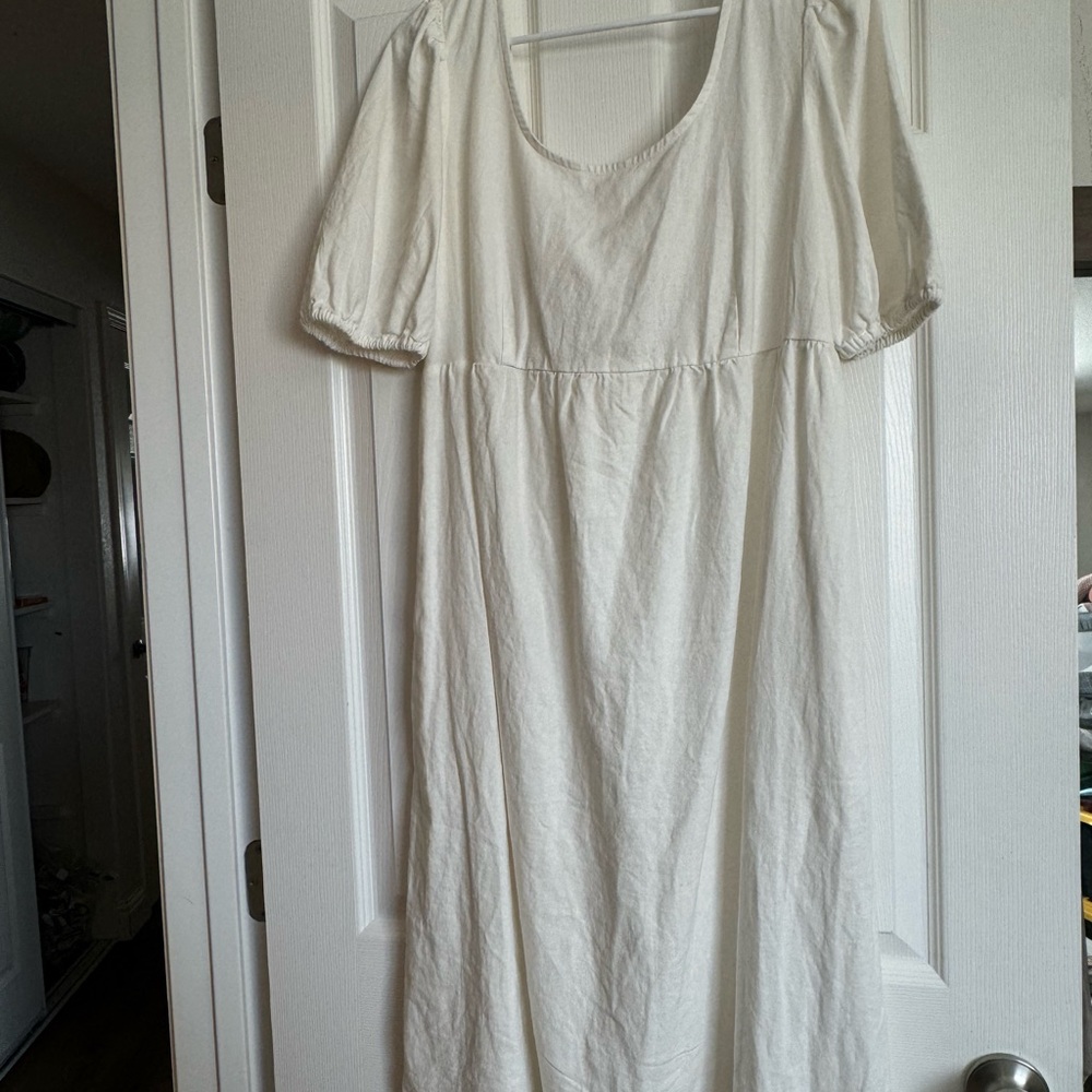 White Puff Sleeve Dress